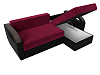Угловой диван Форсайт правый угол (бордовый\черный цвет)