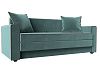 Прямой диван Лига-012 (бирюзовый\коричневый цвет)