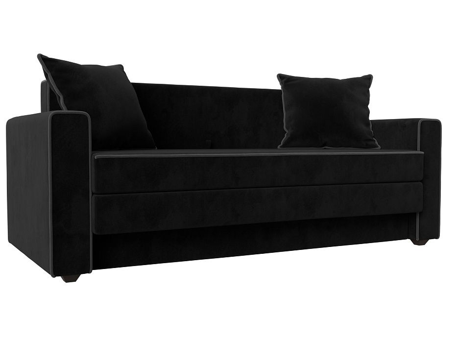 Прямой диван Лига-012 (черный\серый цвет)