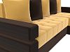 Угловой диван Венеция правый угол (желтый\коричневый цвет)