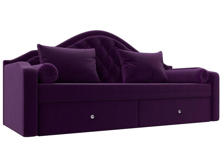 Прямой диван софа Сойер (фиолетовый цвет)