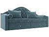 Прямой диван софа Сойер (бирюзовый цвет)